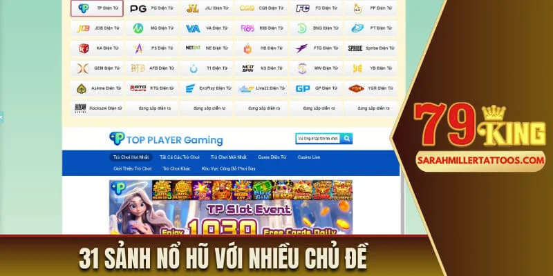 31 sảnh nổ hũ cung cấp game với nhiều chủ đề