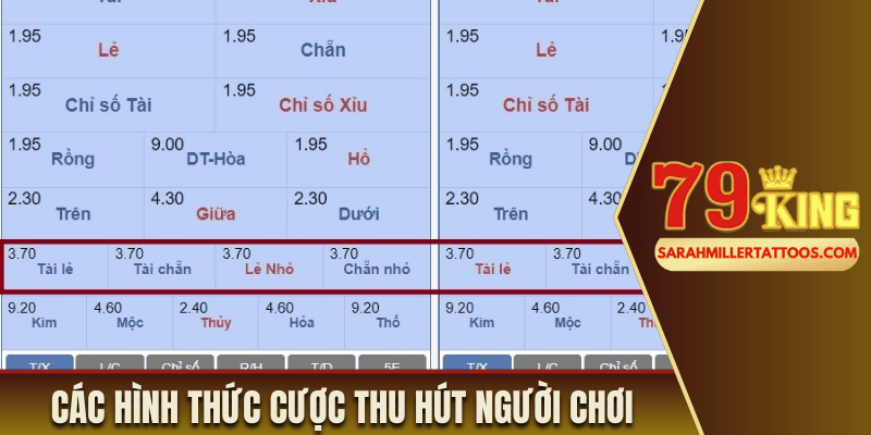 Các hình thức cược đa dạng thu hút người chơi tham gia