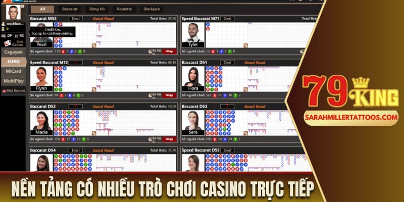 Nền tảng cung cấp nhiều trò chơi casino trực tiếp