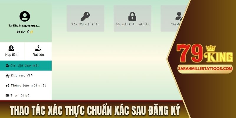 Thao tác xác thực chuẩn xác sau đăng ký