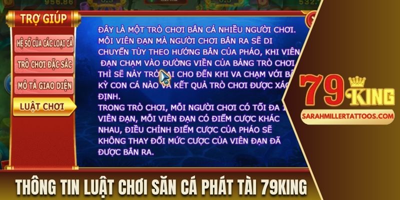 Thông tin luật chơi săn cá phát tài 79King