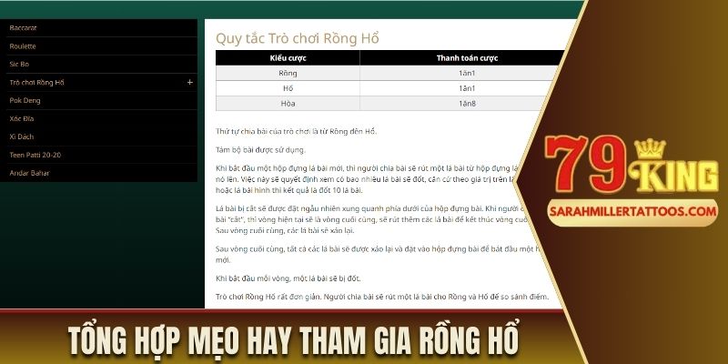 Tổng hợp mẹo hay tham gia Rồng Hổ để nhận thắng lớn 